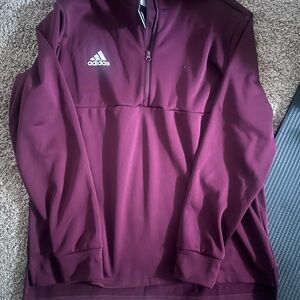 Adidas Burgundy Quarter-Zip Top